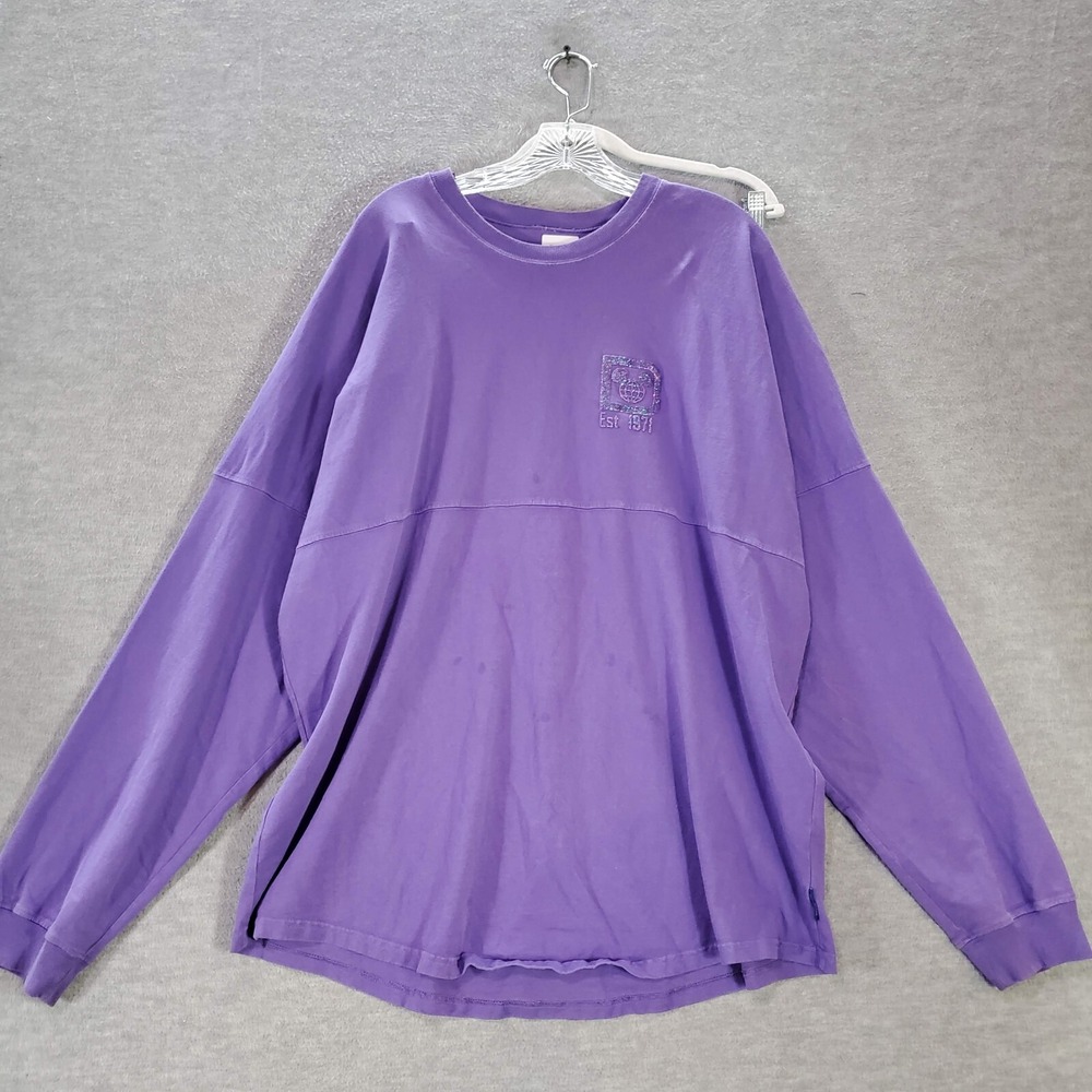 Disney Parks Authentic Men Shirt XL Purple Spirit Jersey Glitter Walt Shirt READ